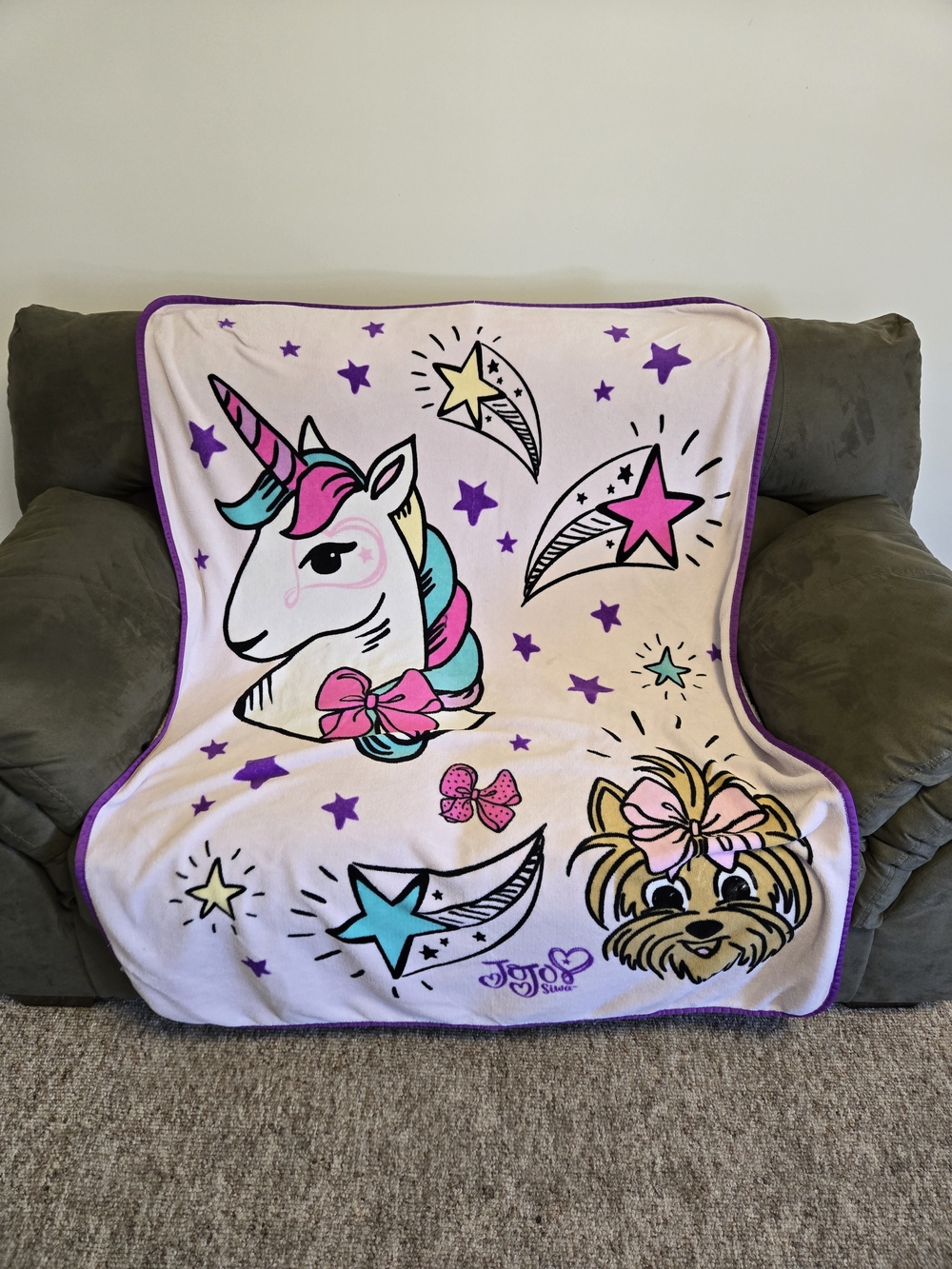 Jojo Siwa Reach For The Stars Kids Throw, 46 x 60, Microfiber, Pink, Nickelodeon